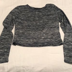 Blue/Grey/White Cropped Shirt